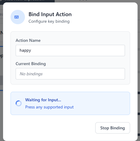 Key input waiting dialog