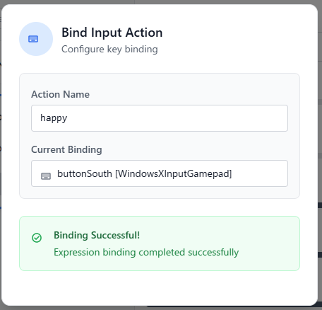 Keybind completion screen