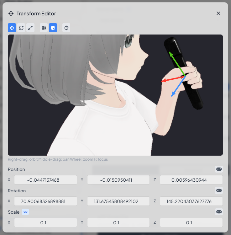 Transform editor